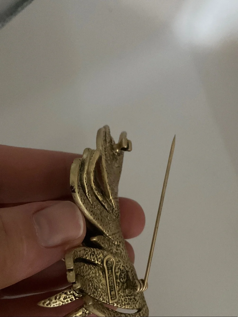 Antique Gold Wing Lapel Pin